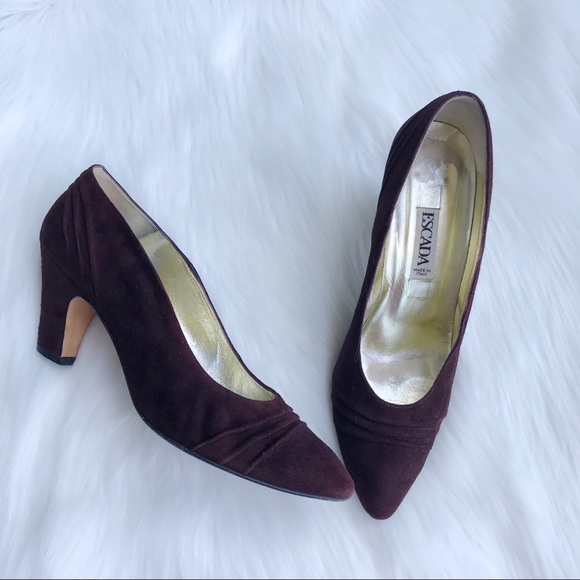 Escada Shoes | Vintage Burgundy Suede Pumps | Poshmark Escada Shoes | Black Pumps With Beading | Poshmark